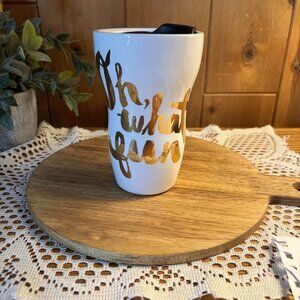 Starbucks "Oh What Fun" Ceramic Travel Mug with Lid